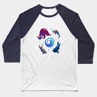 Happy Fishes Baseball T-Shirt